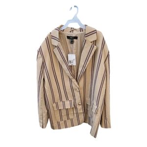Forever 21 Striped Single Breasted Blazer Size XS Business Casual